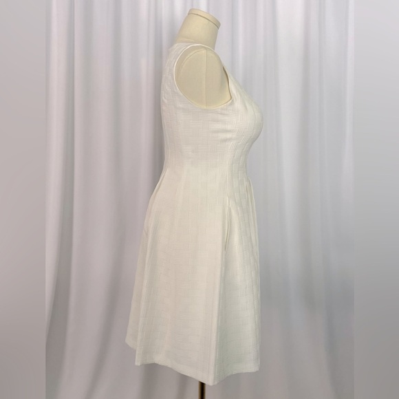 Nine West Textured Fit and Flare Ivory Women's Dress (656) - Picture 3 of 16